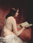 Francesco Hayez Odaliske mit Buch painting